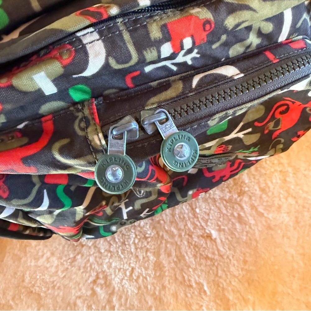 Kipling Multicolor Monkey Printed Computer Backpa… - image 4